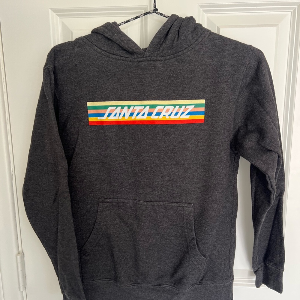 Santa Cruz Skateboards Gray Hoodie with Iconic Logo, M